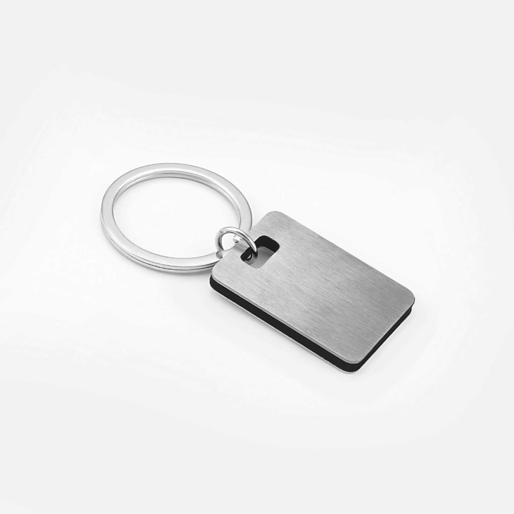جاکلیدی فلزی نقره‌ای مستطیل کد KF-136 - تصویر 1